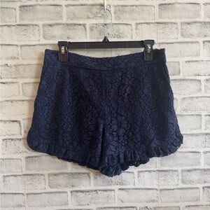 Women’s Draper James Navy Blue- Lace Overlay Booty Pin Up Shorts Size 6